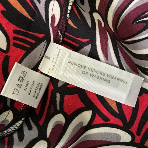 LOFT Floral Blouse Split-Neck Work Top Large Flowers Pop of Color PopOver Tunic - Picture 4 of 10